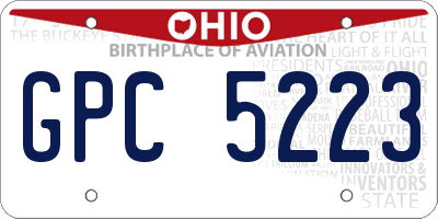 OH license plate GPC5223