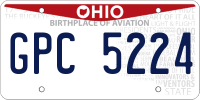OH license plate GPC5224