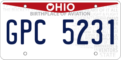 OH license plate GPC5231