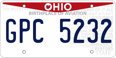 OH license plate GPC5232