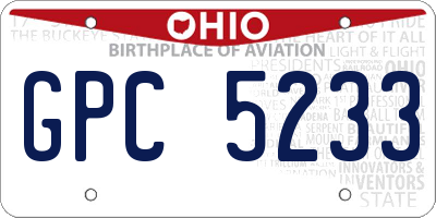 OH license plate GPC5233