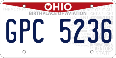 OH license plate GPC5236