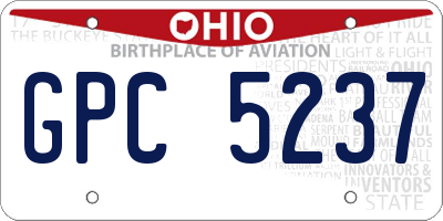 OH license plate GPC5237