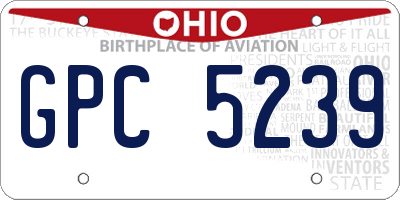 OH license plate GPC5239