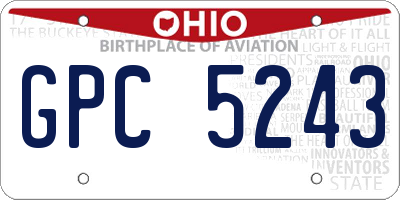 OH license plate GPC5243