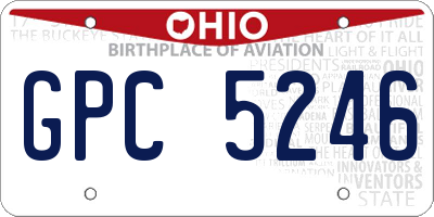 OH license plate GPC5246