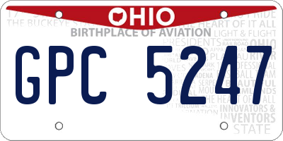 OH license plate GPC5247