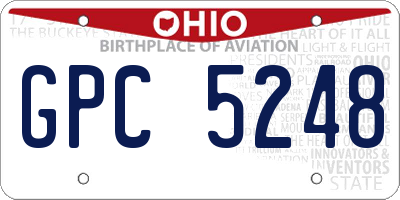 OH license plate GPC5248