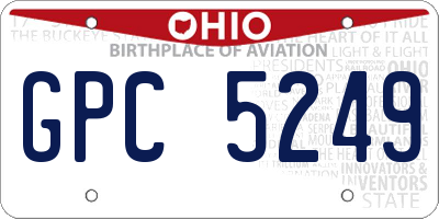OH license plate GPC5249