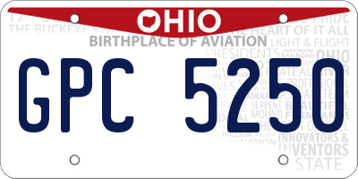 OH license plate GPC5250