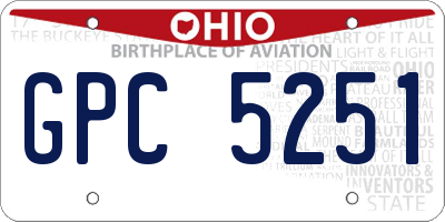 OH license plate GPC5251