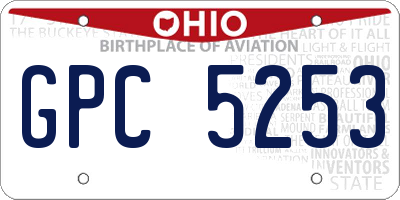 OH license plate GPC5253
