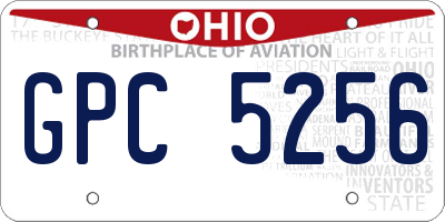 OH license plate GPC5256