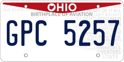 OH license plate GPC5257