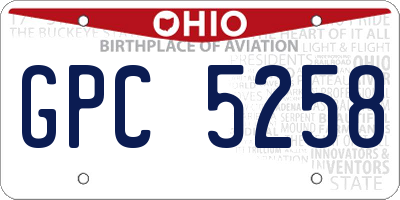 OH license plate GPC5258
