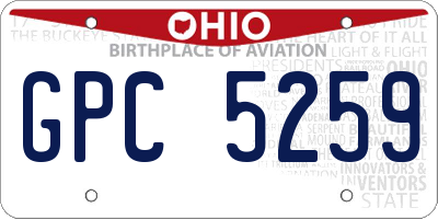 OH license plate GPC5259