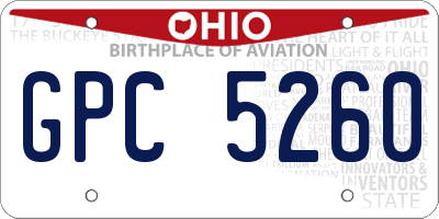 OH license plate GPC5260