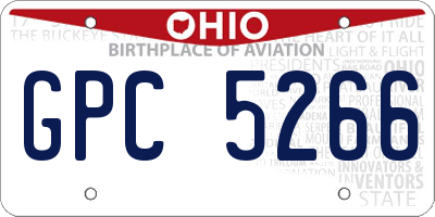 OH license plate GPC5266