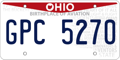 OH license plate GPC5270