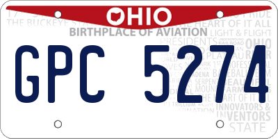 OH license plate GPC5274