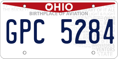 OH license plate GPC5284