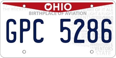 OH license plate GPC5286