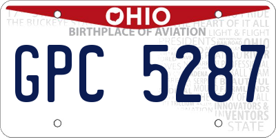 OH license plate GPC5287
