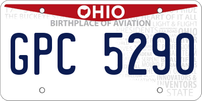 OH license plate GPC5290