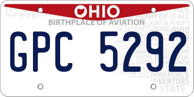 OH license plate GPC5292