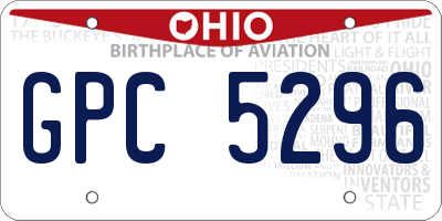 OH license plate GPC5296