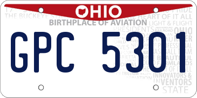 OH license plate GPC5301