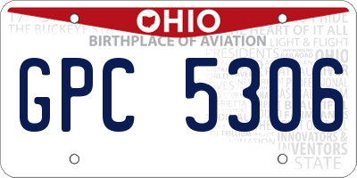 OH license plate GPC5306