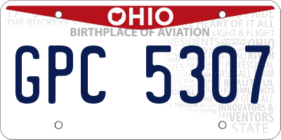 OH license plate GPC5307