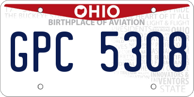 OH license plate GPC5308