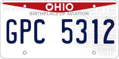 OH license plate GPC5312