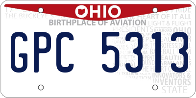 OH license plate GPC5313