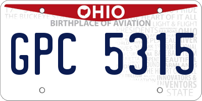 OH license plate GPC5315