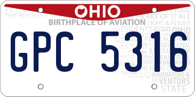 OH license plate GPC5316
