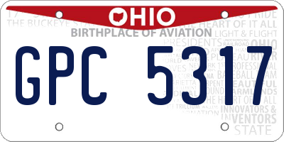 OH license plate GPC5317