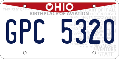 OH license plate GPC5320
