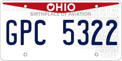 OH license plate GPC5322