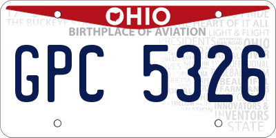 OH license plate GPC5326