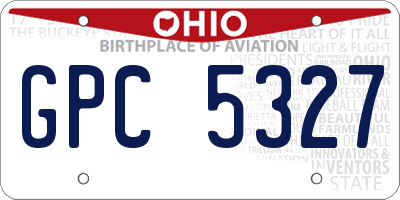 OH license plate GPC5327