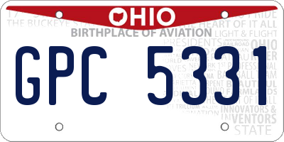OH license plate GPC5331