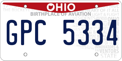 OH license plate GPC5334