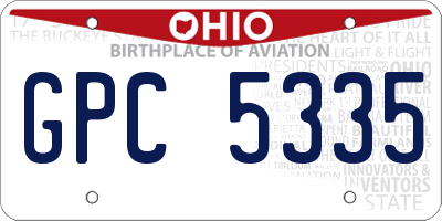 OH license plate GPC5335