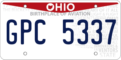 OH license plate GPC5337