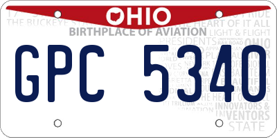 OH license plate GPC5340