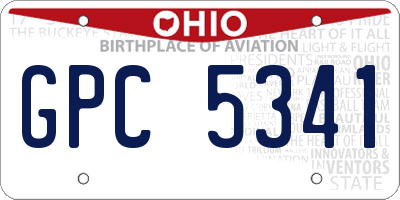 OH license plate GPC5341
