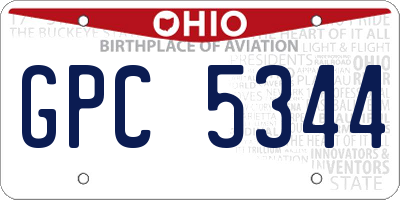 OH license plate GPC5344